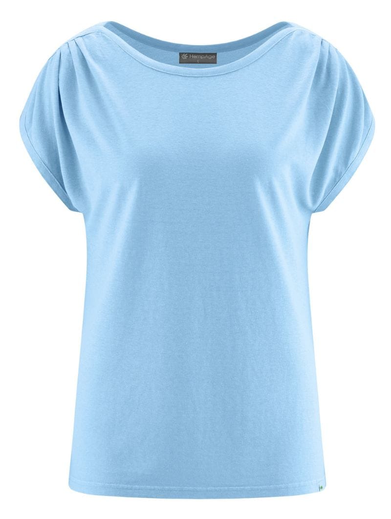 Camiseta cuello barco mujer con manga fruncida - Imagen 7