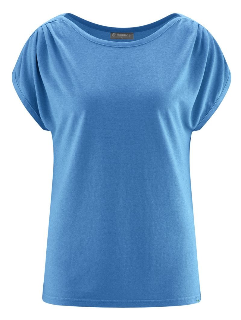 Camiseta cuello barco mujer con manga fruncida - Imagen 4