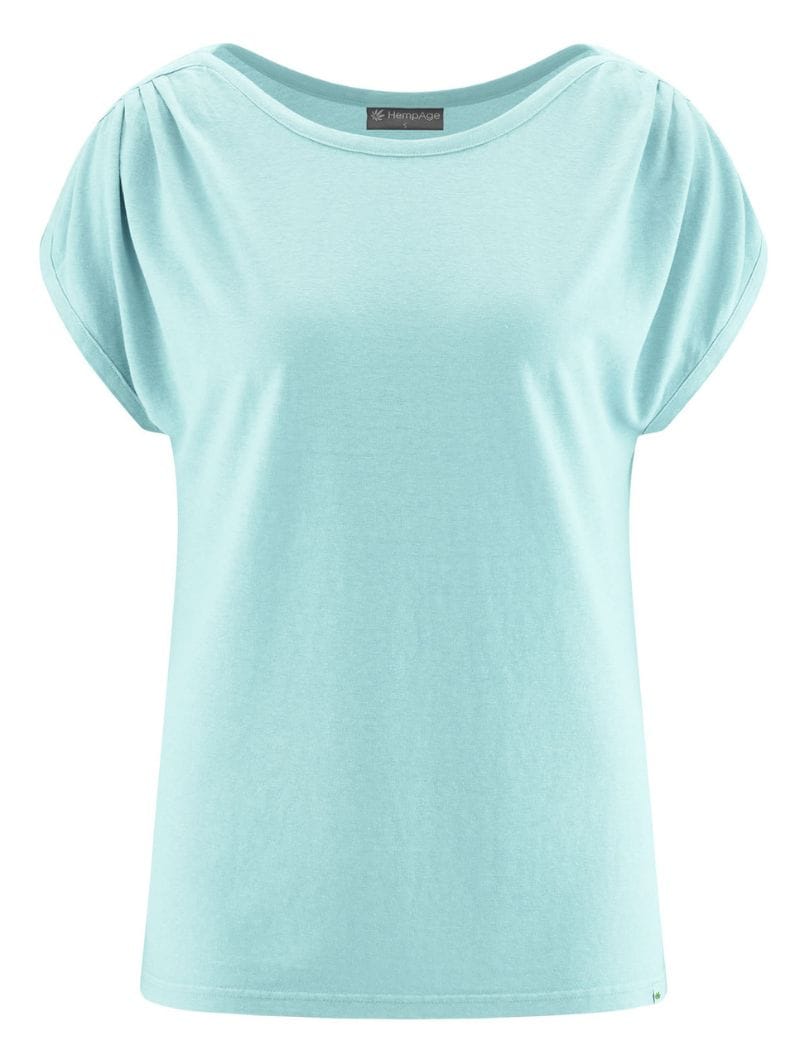 Camiseta cuello barco mujer con manga fruncida - Imagen 6