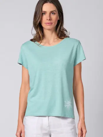 GURU SHOP Camiseta De Yoga De Algodón Orgánico, Camiseta Básica Holgada De Manga Ancha, Para Mujer, Azul Turquesa, 38