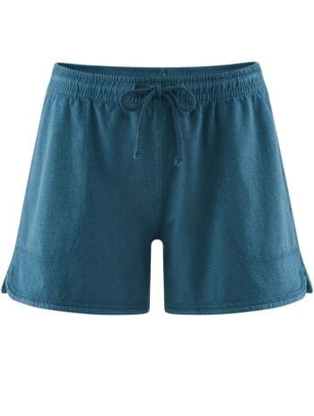 Shorts deportivos azul oscuro de algodón orgánico y cáñamo
