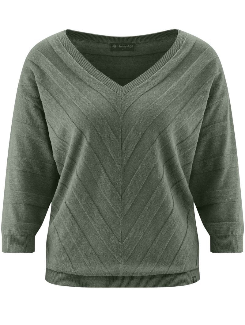 Suéter de canalé con rayas diagonales ecológico - Imagen 6