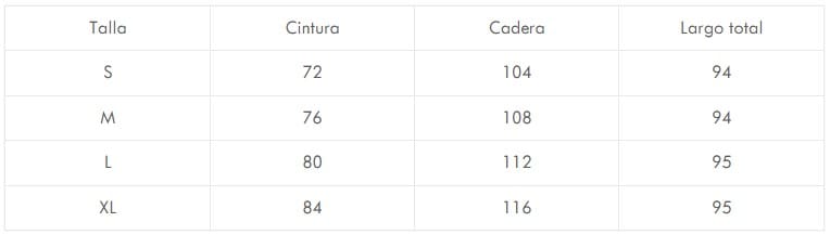 Medidas pantalón largo de pinzas 100% lino