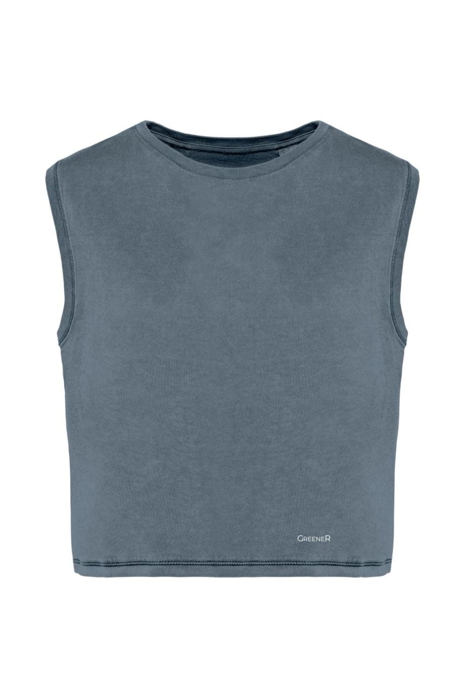 Camiseta crop orgánica sin mangas. Ropa sostenible mujer