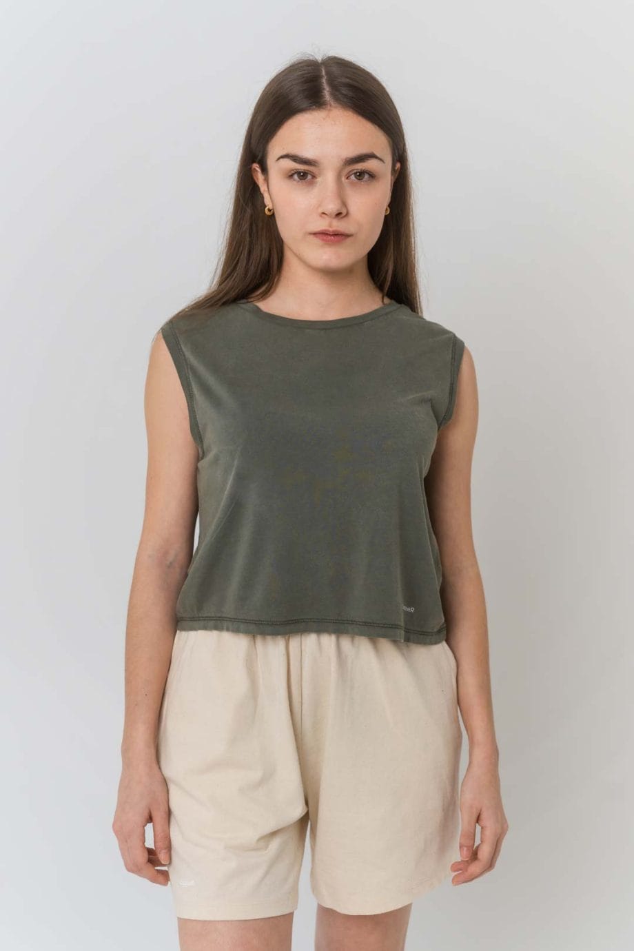 Camiseta crop orgánica sin mangas - Imagen 2