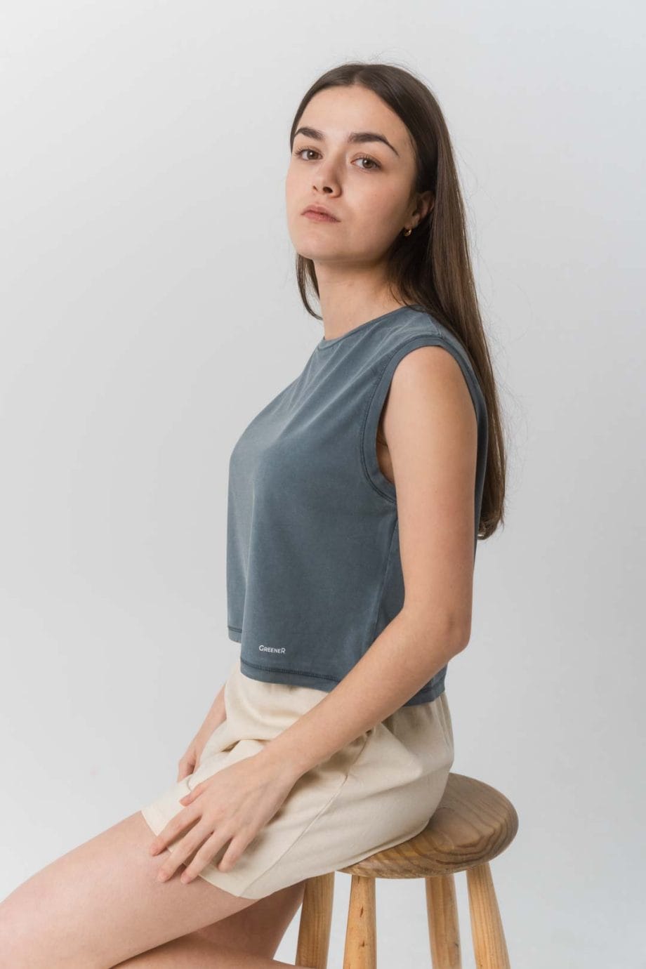 Camiseta crop orgánica sin mangas - Imagen 9