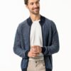 Cárdigan de punto para hombre de algodón orgánico - Azul oscuro