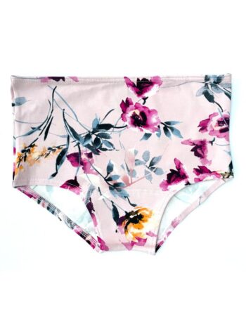 Braga alta rosa con flores de algodón orgánico