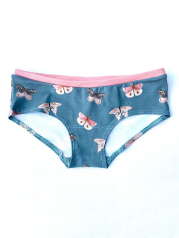 Braguitas turquesa con mariposas de algodón orgánico