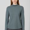 Camiseta de cuello alto para mujer de cáñamo y algodón orgánico
