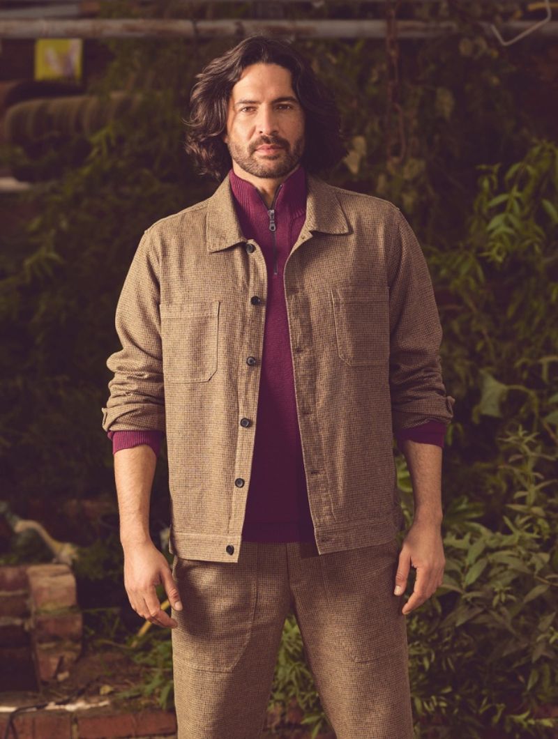 Chaqueta pepita cáñamo y algodón orgánico hombre - Imagen 7