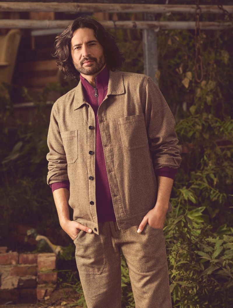 Chaqueta pepita cáñamo y algodón orgánico hombre - Imagen 2