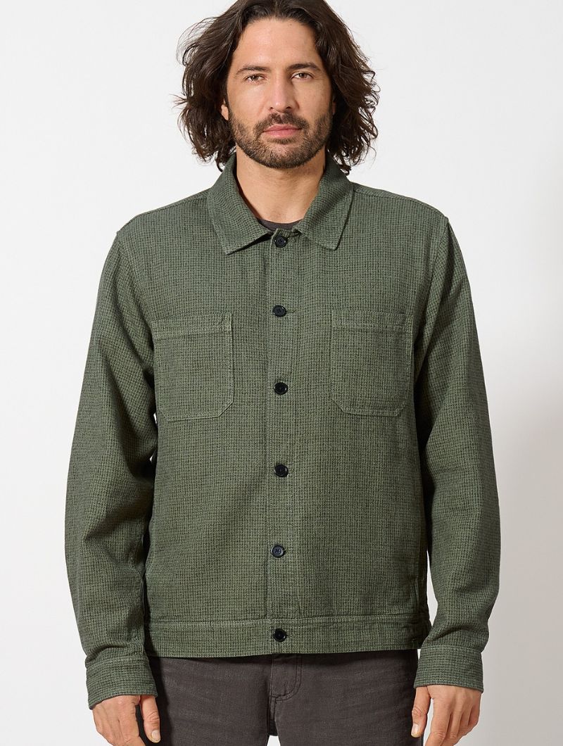 Chaqueta pepita cáñamo y algodón orgánico hombre - Imagen 3