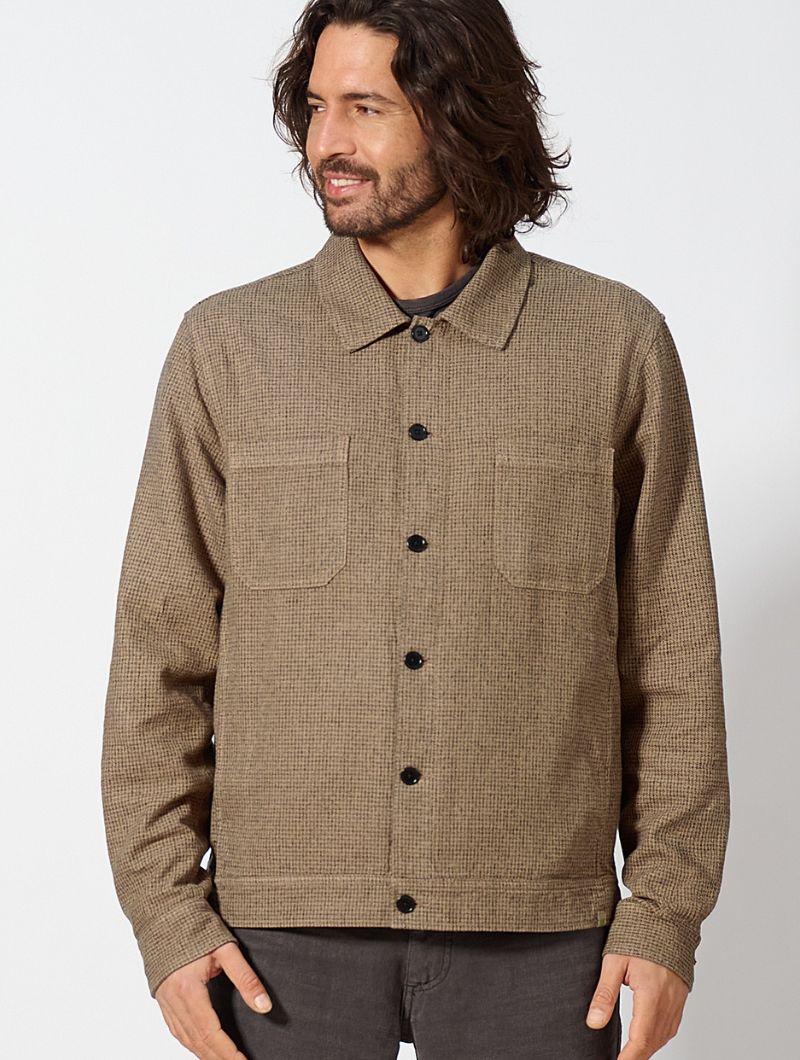 Chaqueta pepita cáñamo y algodón orgánico hombre - Imagen 6