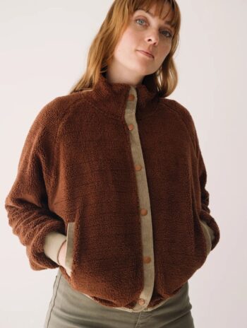 Chaqueta sherpa de algodón orgánico para mujer