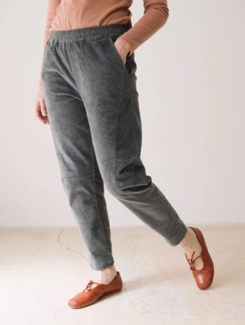 Pantalón pana cintura elástica de algodón orgánico para mujer