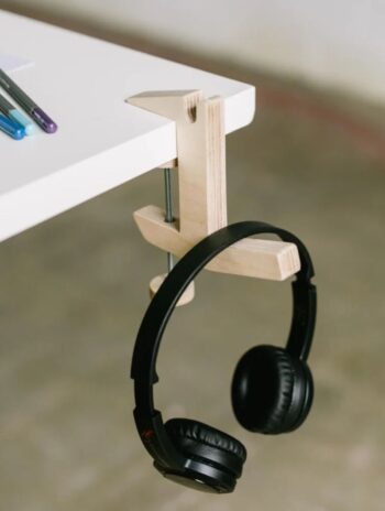 Percha portátil de madera para escritorio y hogar ajustable a mesa o estantería