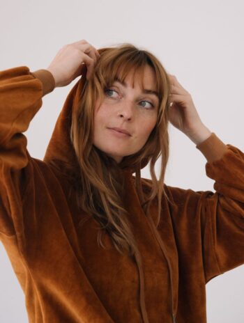 Sudadera capucha terciopelo de algodón orgánico