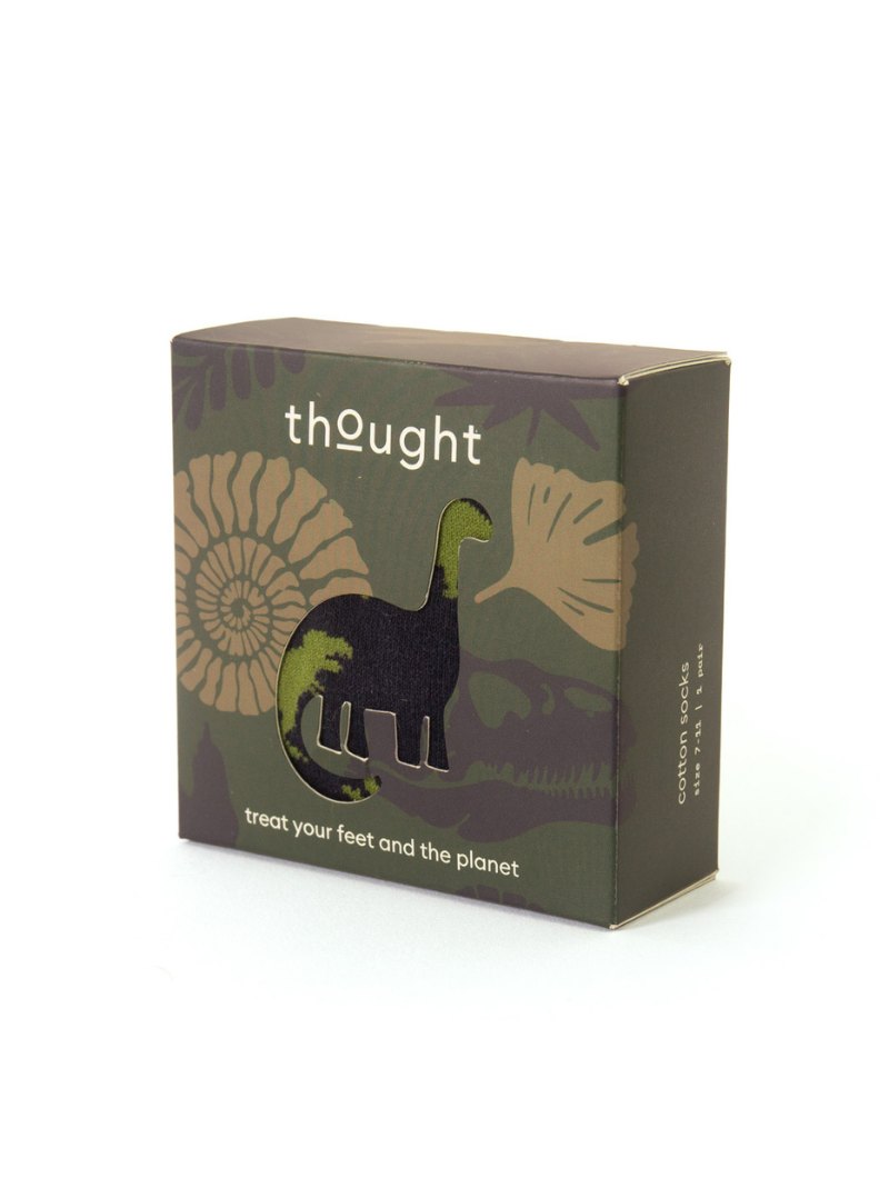 Caja regalo con calcetines ecológicos de dinosaurios para hombre