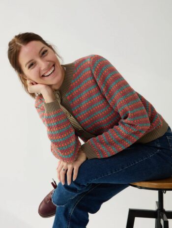 Alternative view of Cárdigan arena con relieve multicolor para mujer