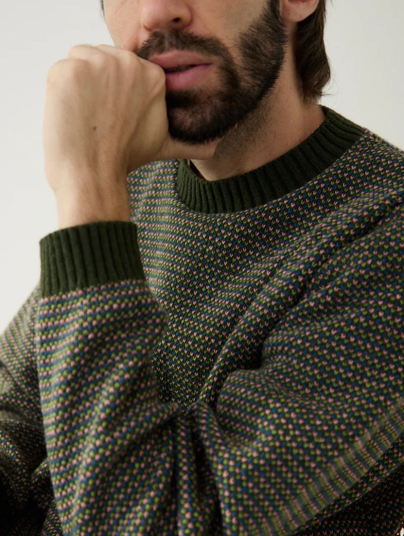 Jersey de punto jaspeado con cuello redondo para hombre - Imagen 16