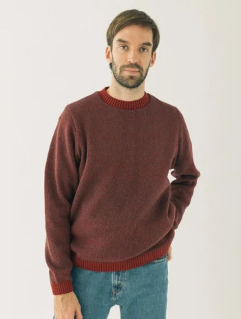 Jersey de punto jaspeado con cuello redondo para hombre