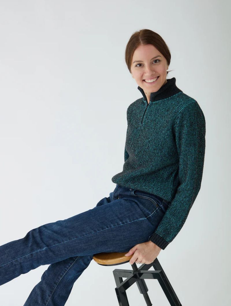 Jersey media cremallera con cuello alto para mujer - Imagen 8