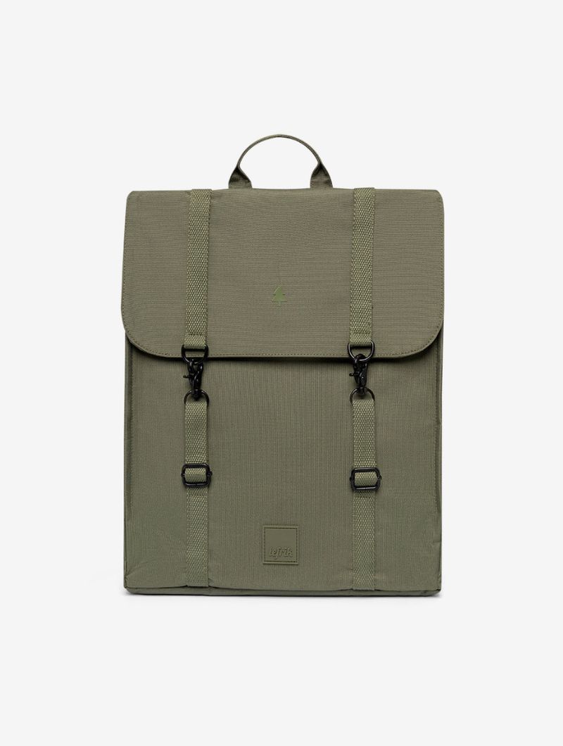 Mochila cuadrada con solapa de tejido reciclado - Imagen 17