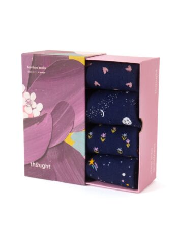 Pack de 4 calcetines azul marino ecológicos para mujer