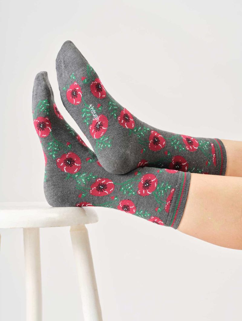 Pack 4 calcetines flores mujer de algodón orgánico - Imagen 6