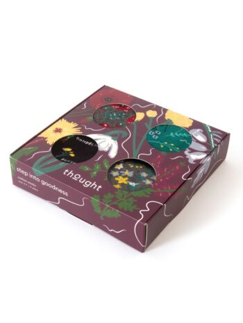 Pack de 4 calcetines de flores ecológicos para mujer