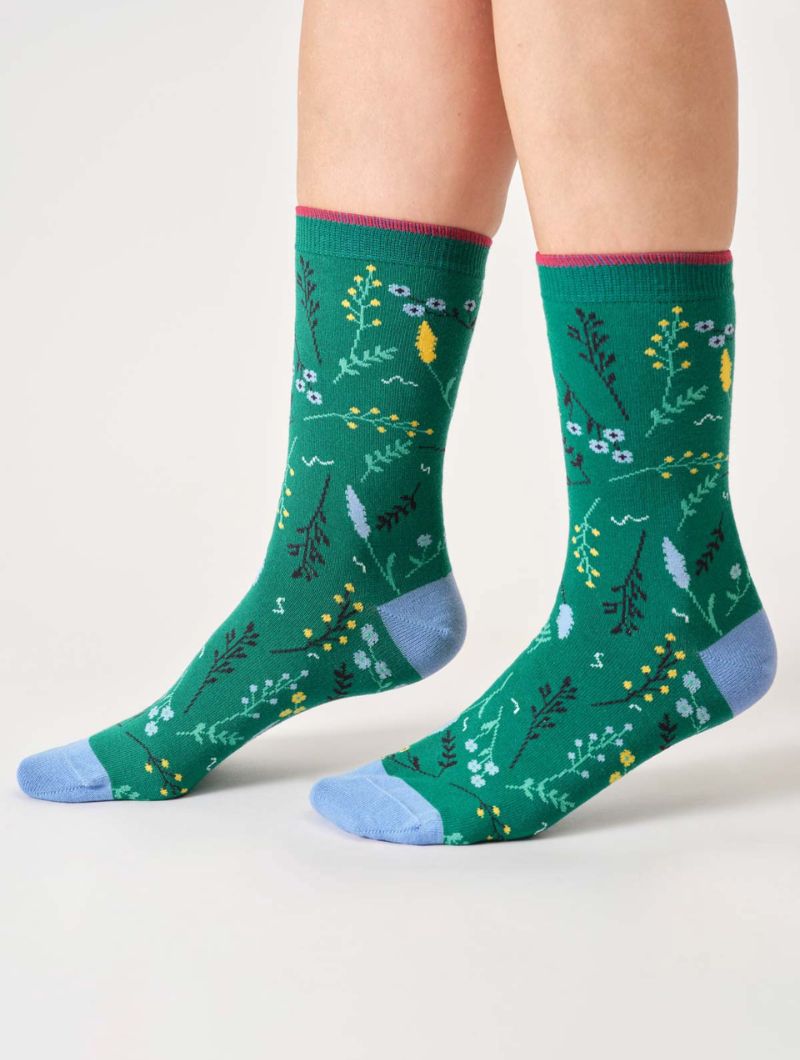 Pack 4 calcetines flores mujer de algodón orgánico - Imagen 3