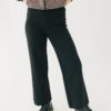 Pantalón ancho de punto liso para mujer hecho con algodón y acrílico reciclados