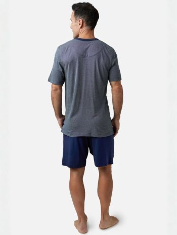 Alternative view of Pijama corto hombre Leios azul marino en MicroModal®