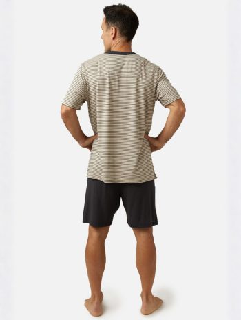 Alternative view of Pijama corto de verano hombre Suihei Plomo en MicroModal®