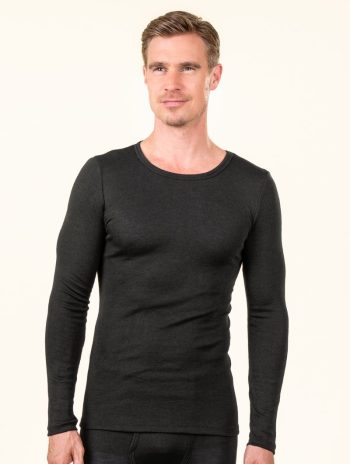 Camiseta interior manga larga hombre de lana y seda