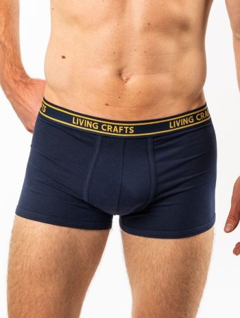 Alternative view of Bóxer azul marino de algodón orgánico. Pack de 2