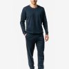 Pijama liso hombre algodón orgánico azul marino