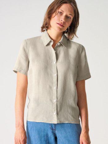 Camisa mujer manga corta cáñamo orgánico natural