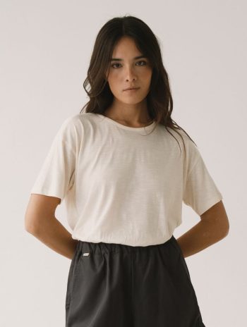 Alternative view of Camiseta fluida mujer de algodón orgánico y Tencel