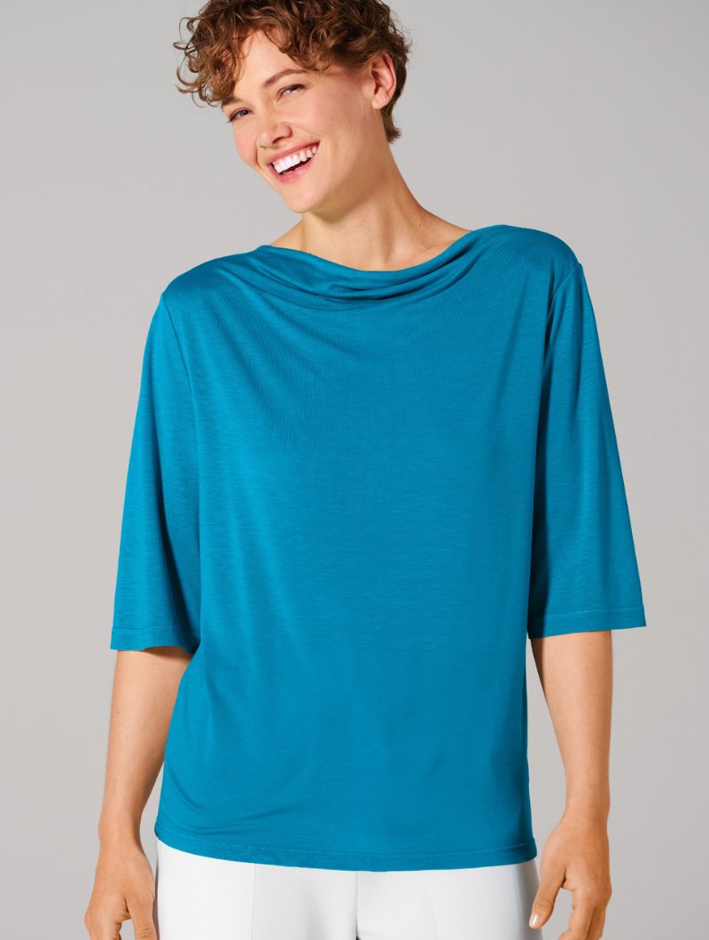 Camiseta holgada con escote cascada de cáñamo - Imagen 4