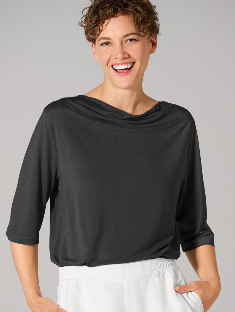 Camiseta holgada con escote cascada de cáñamo - Imagen 3