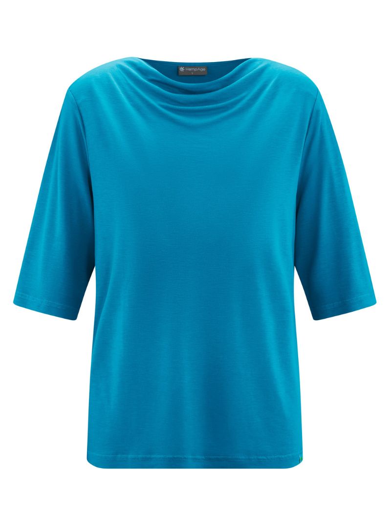 Camiseta holgada con escote cascada de cáñamo - Imagen 7