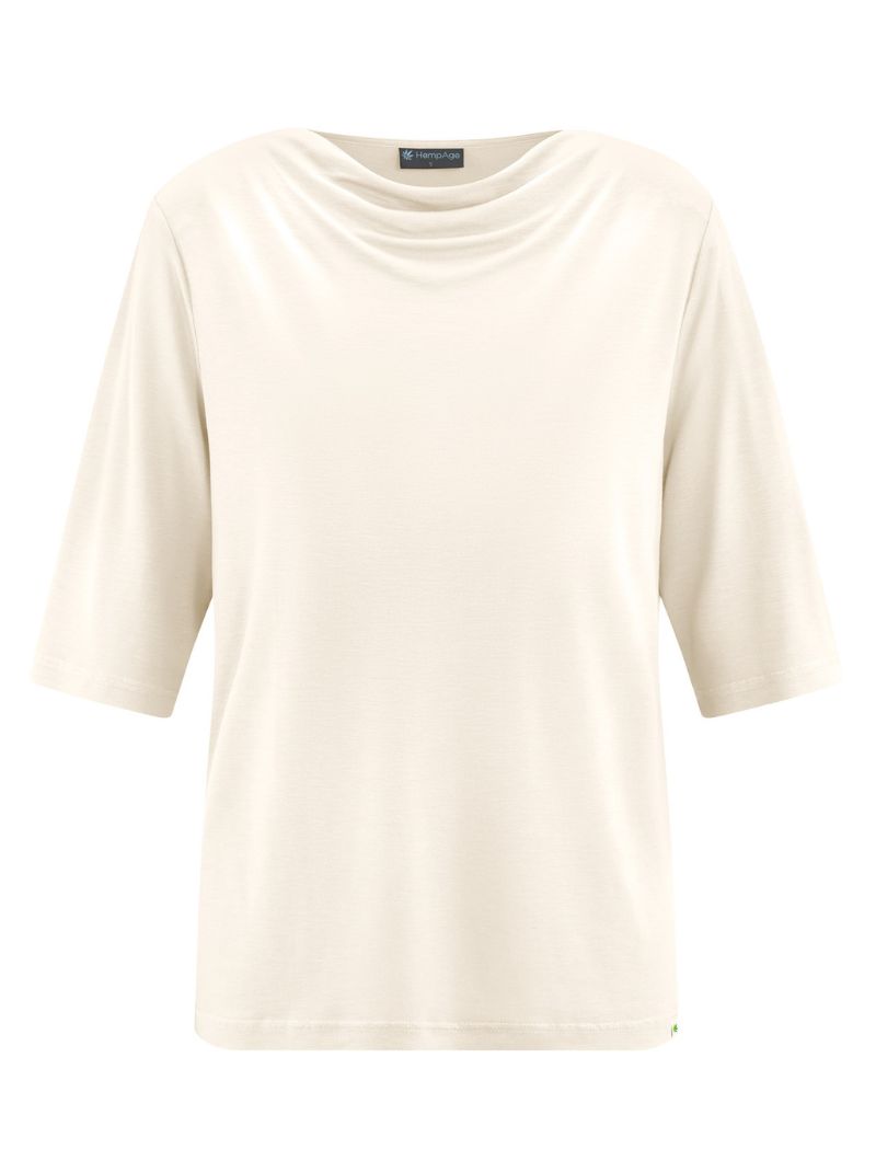 Camiseta holgada con escote cascada de cáñamo - Imagen 11