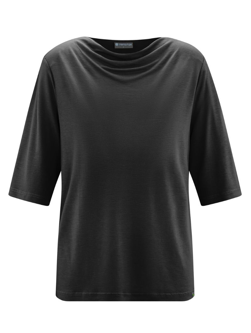Camiseta holgada con escote cascada de cáñamo - Imagen 8