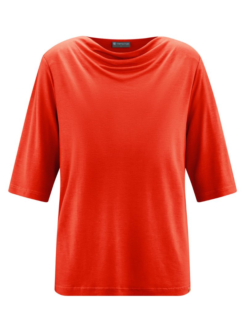 Camiseta holgada con escote cascada de cáñamo - Imagen 9