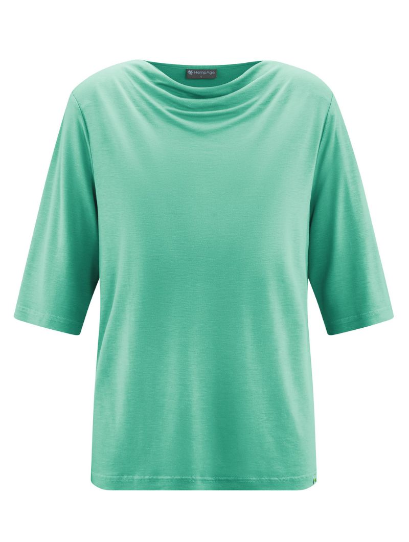 Camiseta holgada con escote cascada de cáñamo - Imagen 10