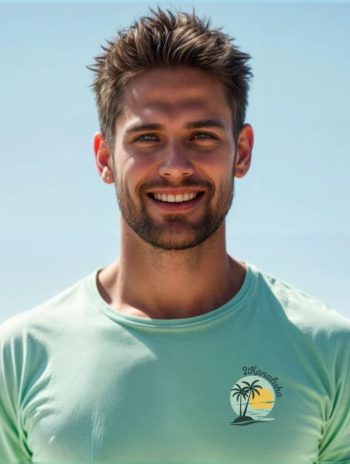 Alternative view of Camiseta logo palmeras de bambú y algodón orgánico