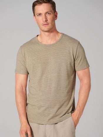 Alternative view of Camiseta de rayas horizontales de cáñamo y algodón orgánico