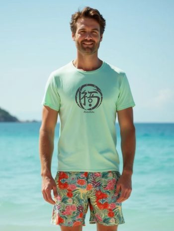 Camiseta bambu algodon organico simbolo oriental pecho